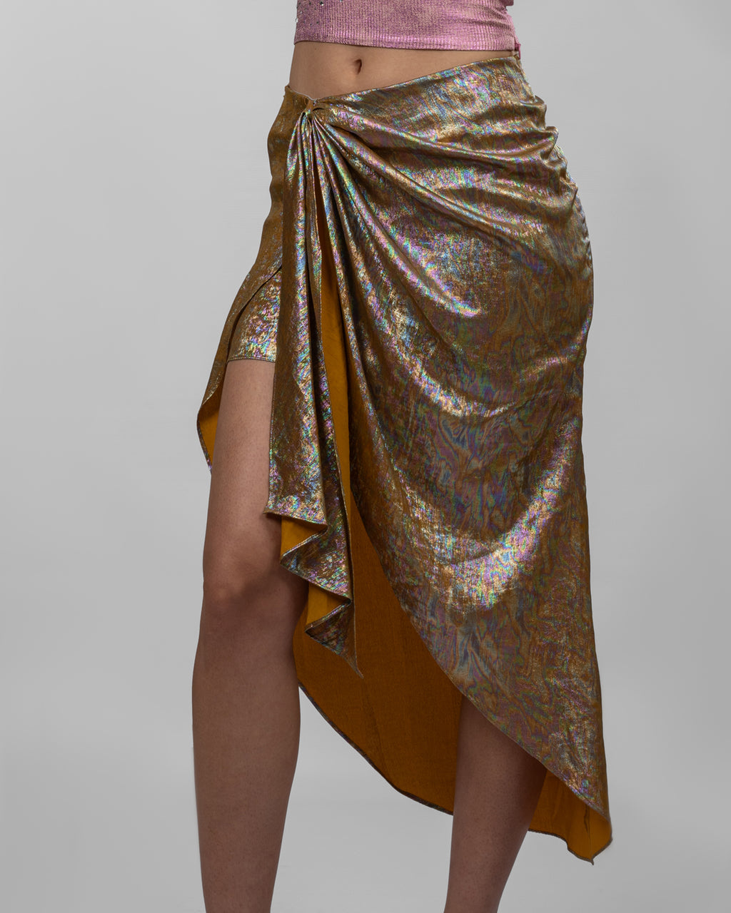 Asymmetric Wrap Midi Skirt