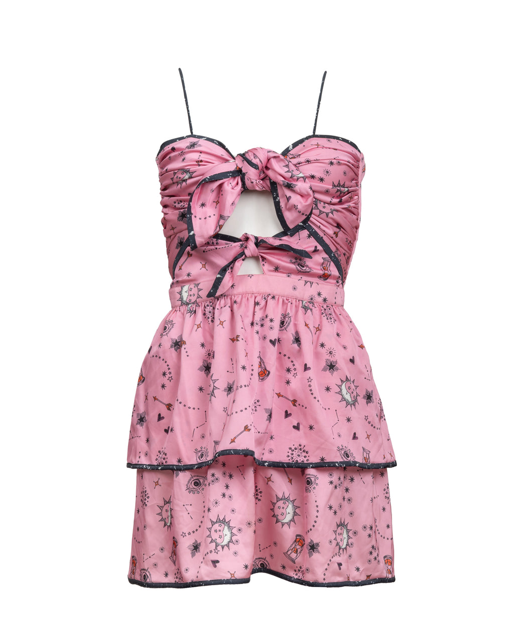 Pink Mini Dress with Bow Detail