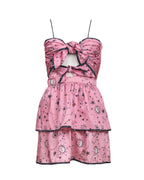 Pink Mini Dress with Bow Detail