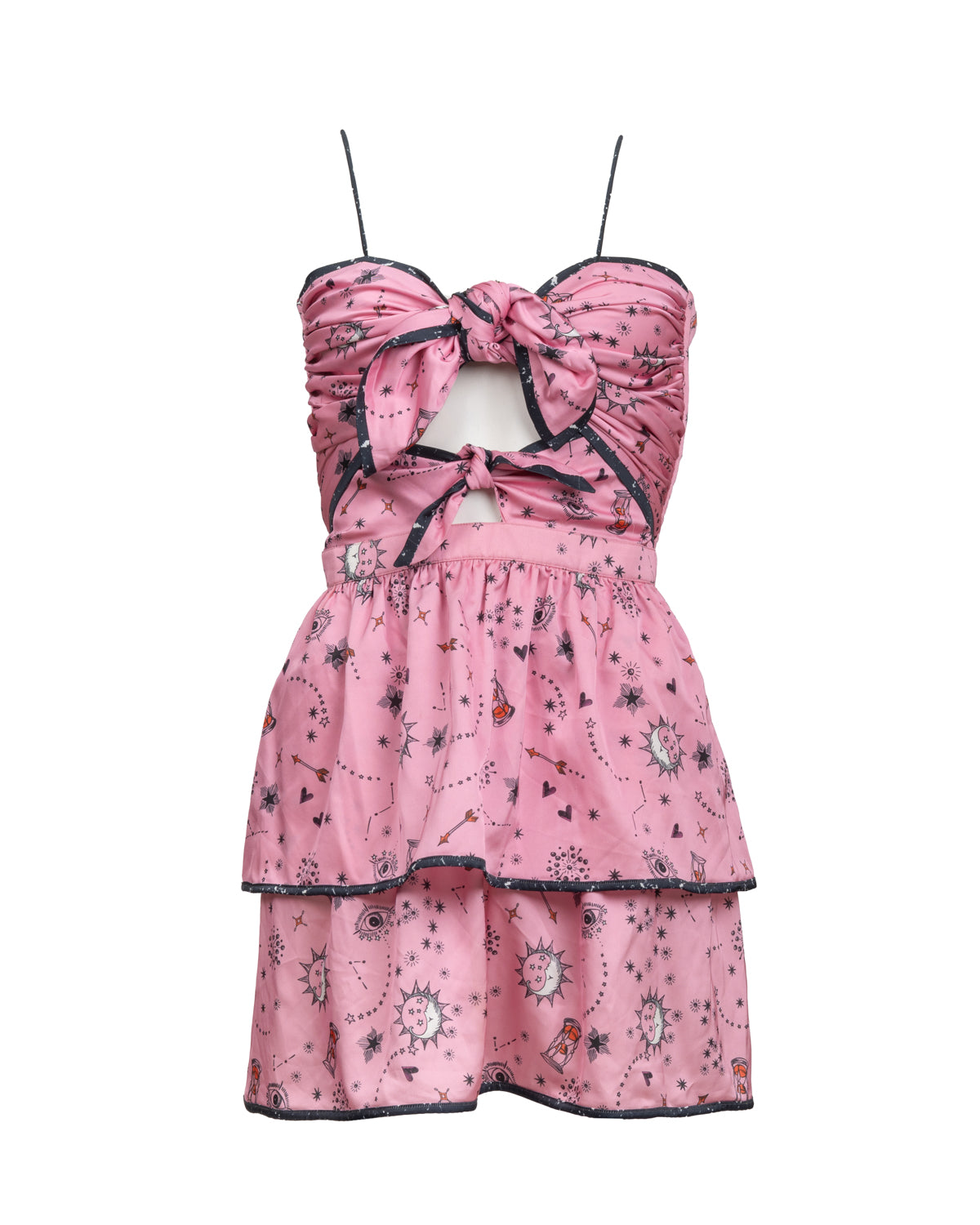Pink Mini Dress with Bow Detail