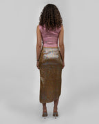 Shimmery Pink Elastic Cotton Top