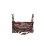 Woven Multicolor Crop Top with Draped Cord Detail