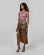Asymmetric Wrap Midi Skirt