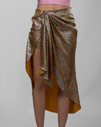 Asymmetric Wrap Midi Skirt