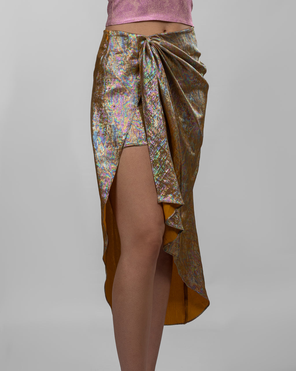 Asymmetric Wrap Midi Skirt