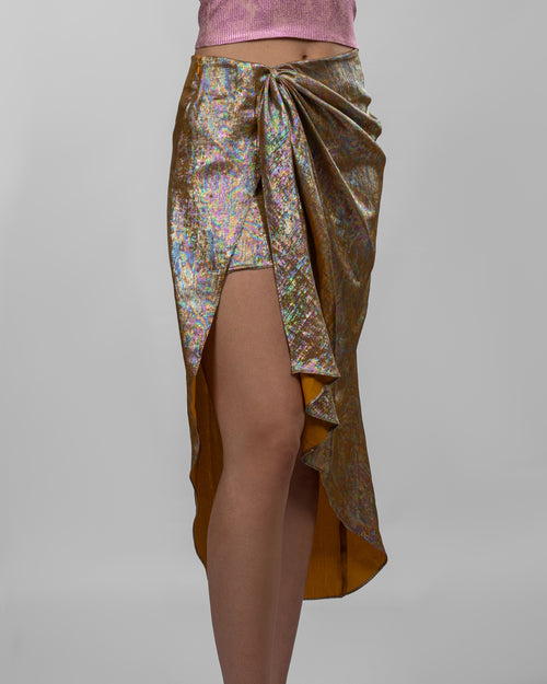 Asymmetric Wrap Midi Skirt