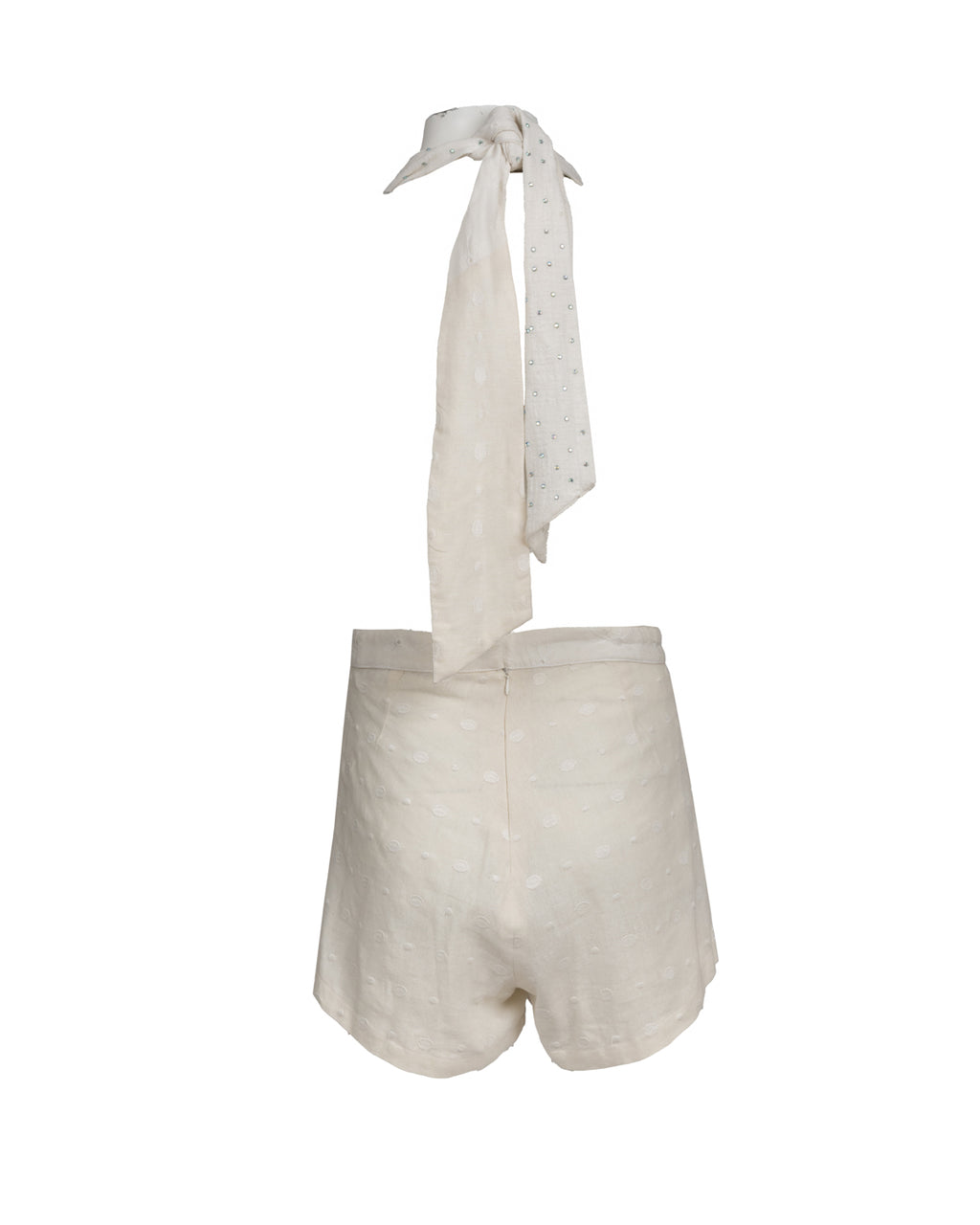 Delicate Beige Patchwork Romper