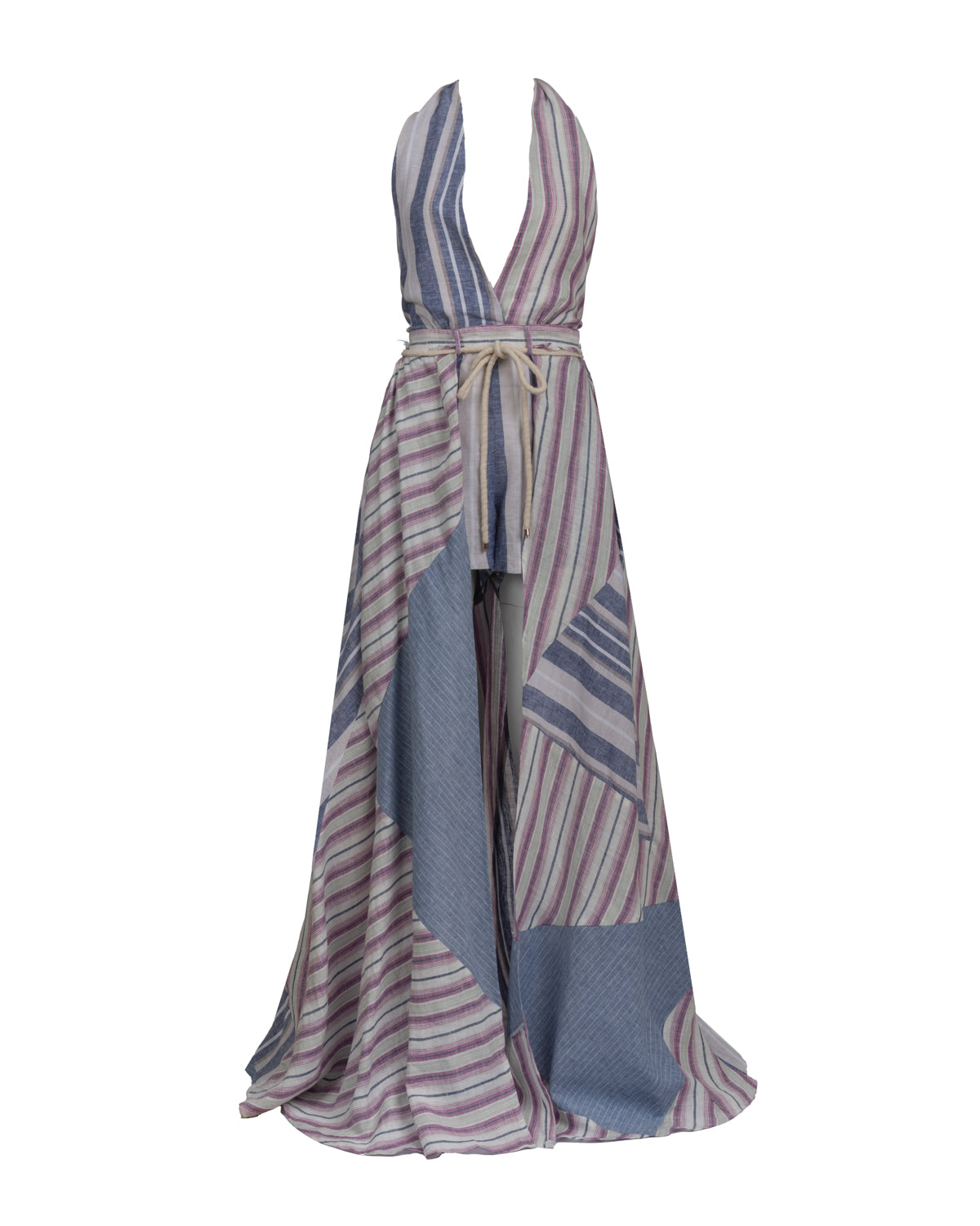 Vibrant Blue and Purple Patchwork Romper