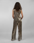 Olive & Gold Sequin Trousers
