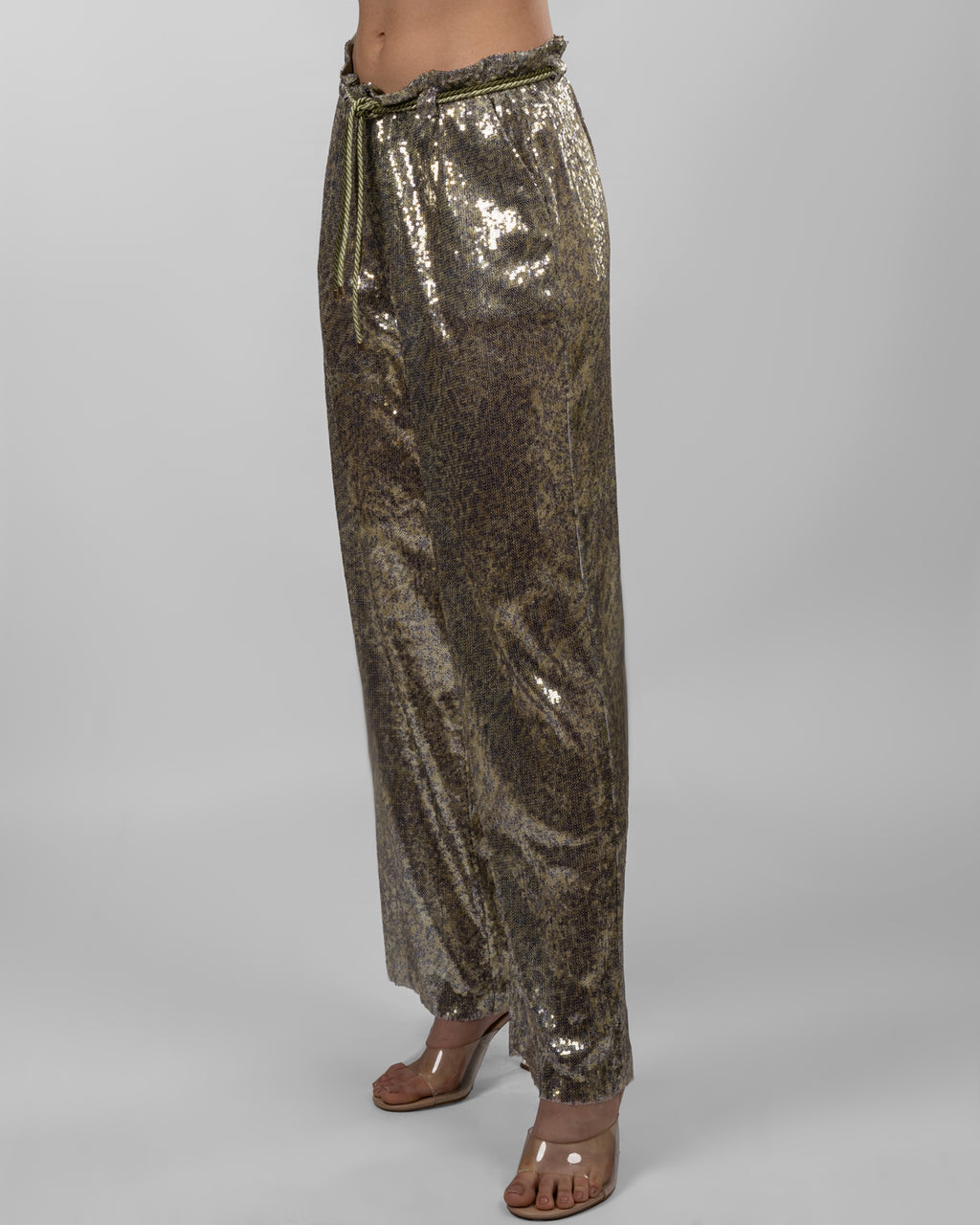 Olive & Gold Sequin Trousers