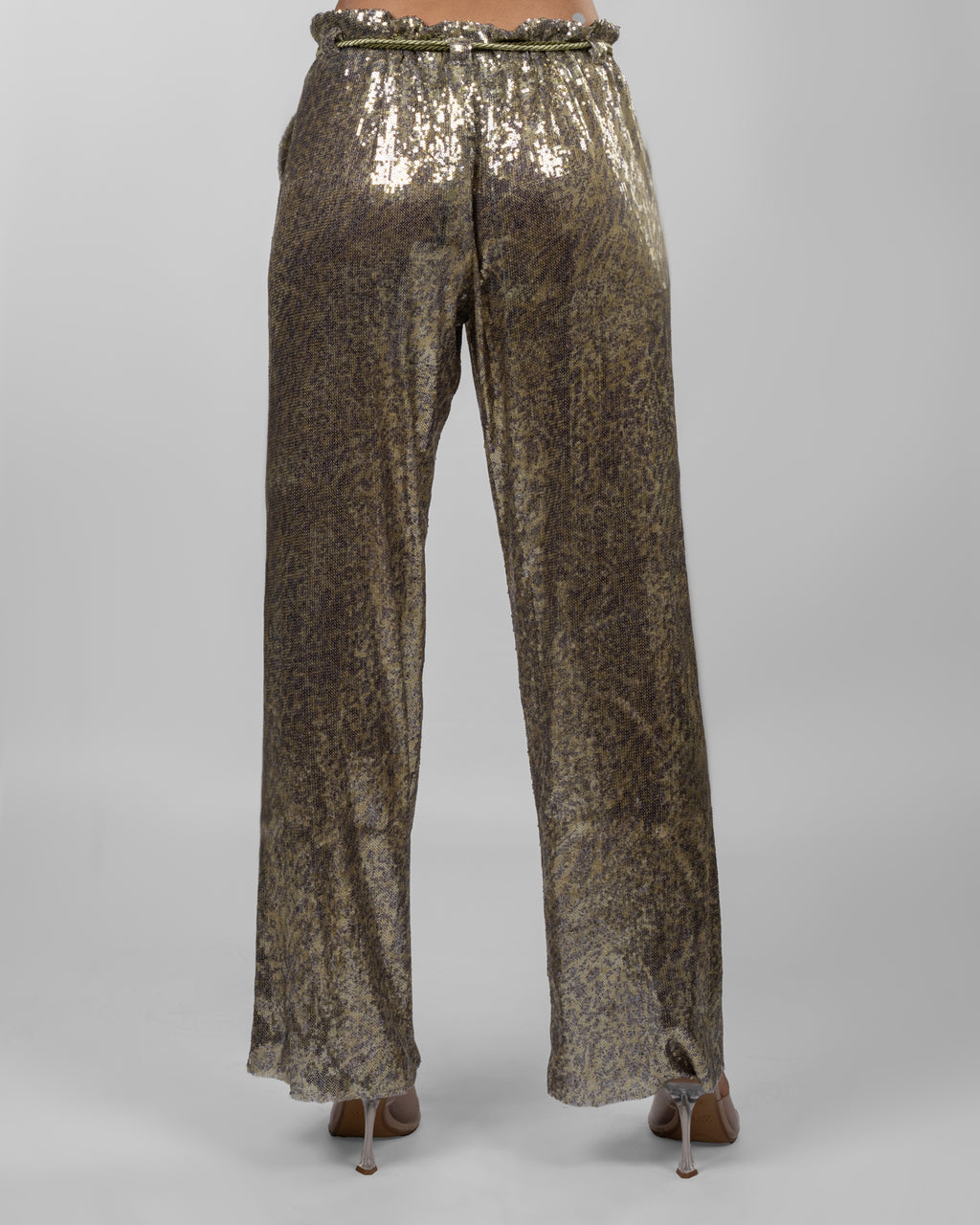 Olive & Gold Sequin Trousers