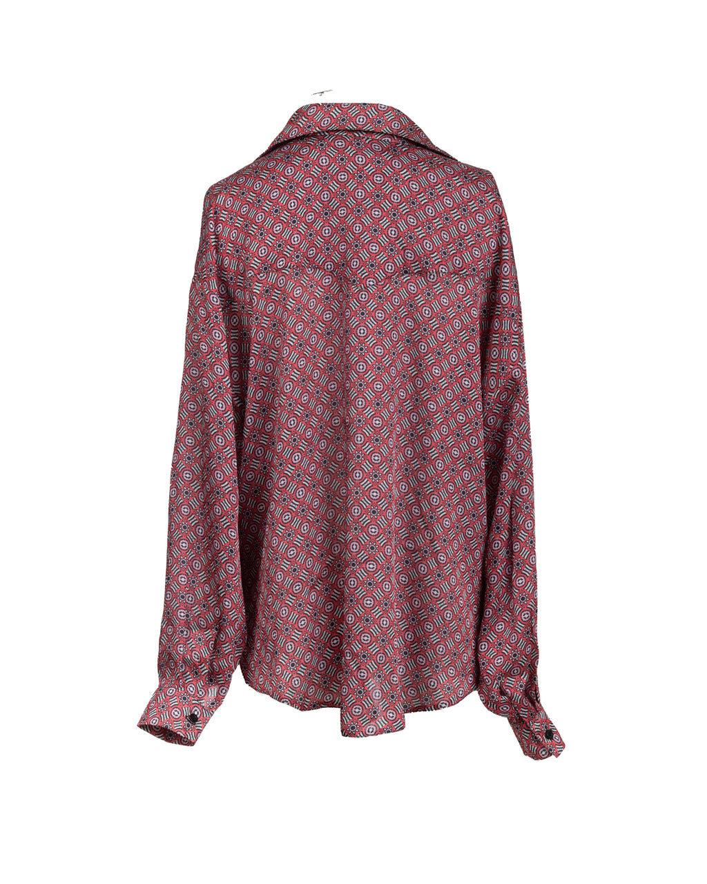 Refined Printed Coral Oversized Blouse