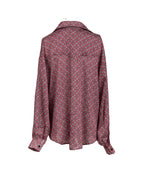 Refined Printed Coral Oversized Blouse