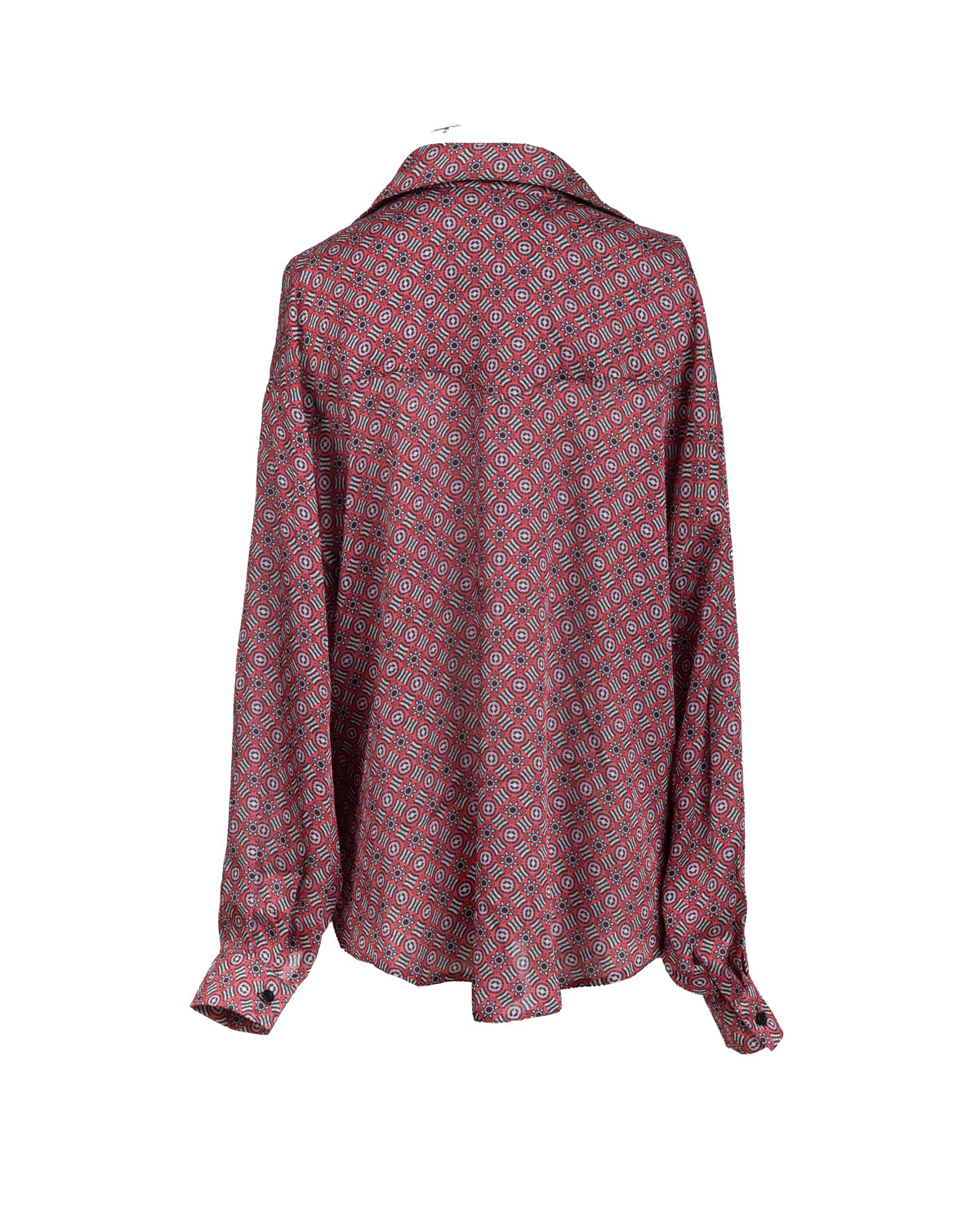 Refined Printed Coral Oversized Blouse