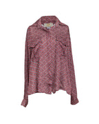 Refined Printed Coral Oversized Blouse