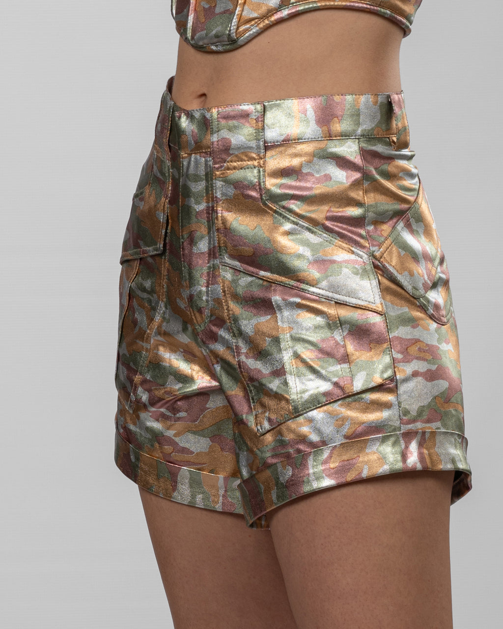 Shimmery Camouflage Army Shorts