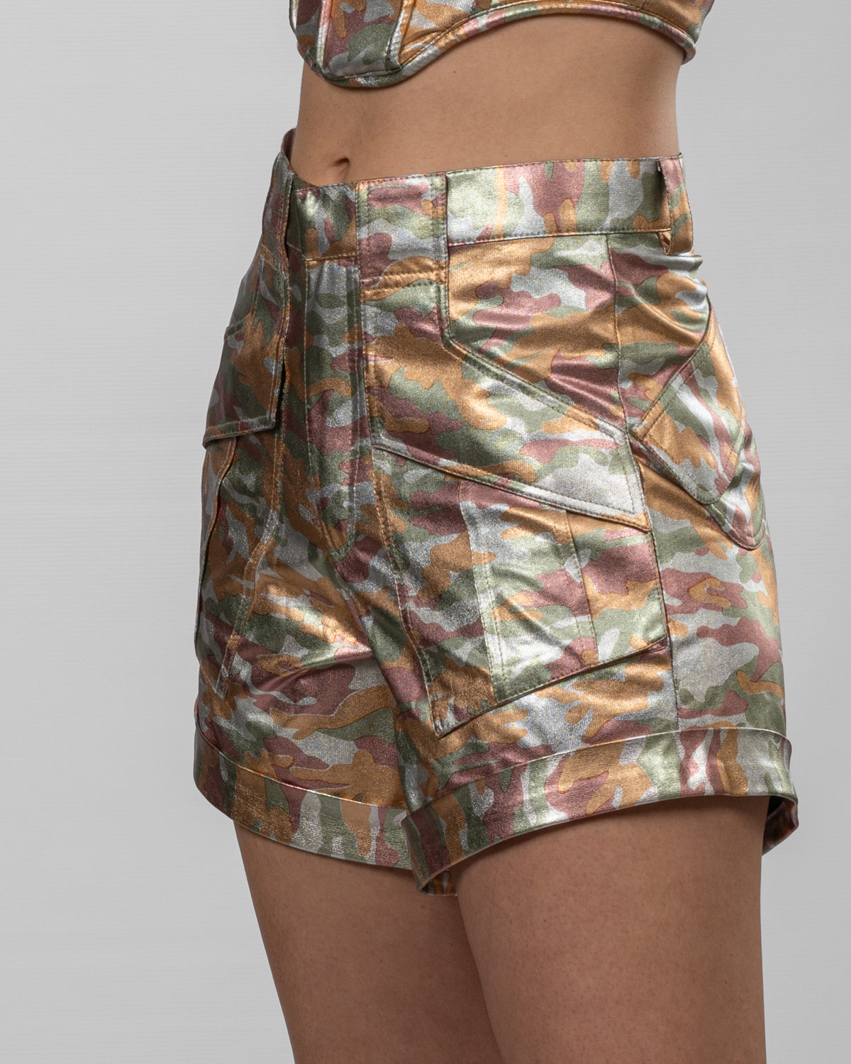 Shimmery Camouflage Army Shorts