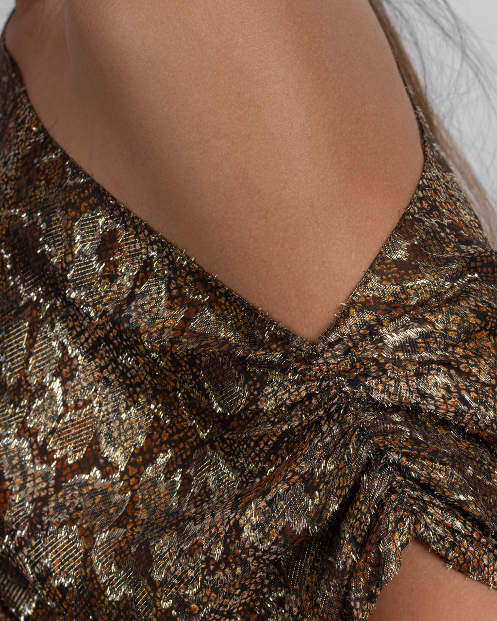 One-Shoulder Metallic Jacquard Asymmetrical Midi Dress