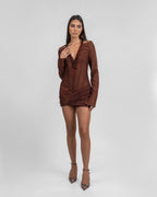 Brown Soft Suede Mini Dress