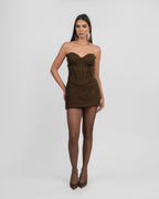 Brown Wool Corset Romper
