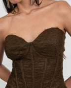 Brown Wool Corset Romper