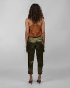 Metallic Copper Net Blouson Top