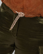 Metallic Copper Net Blouson Top