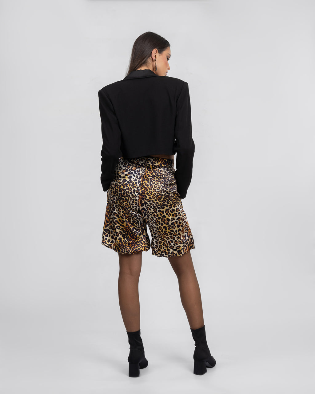 High-Waist Animal Print Shorts