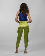 Metallic Blue Net Blouson Top