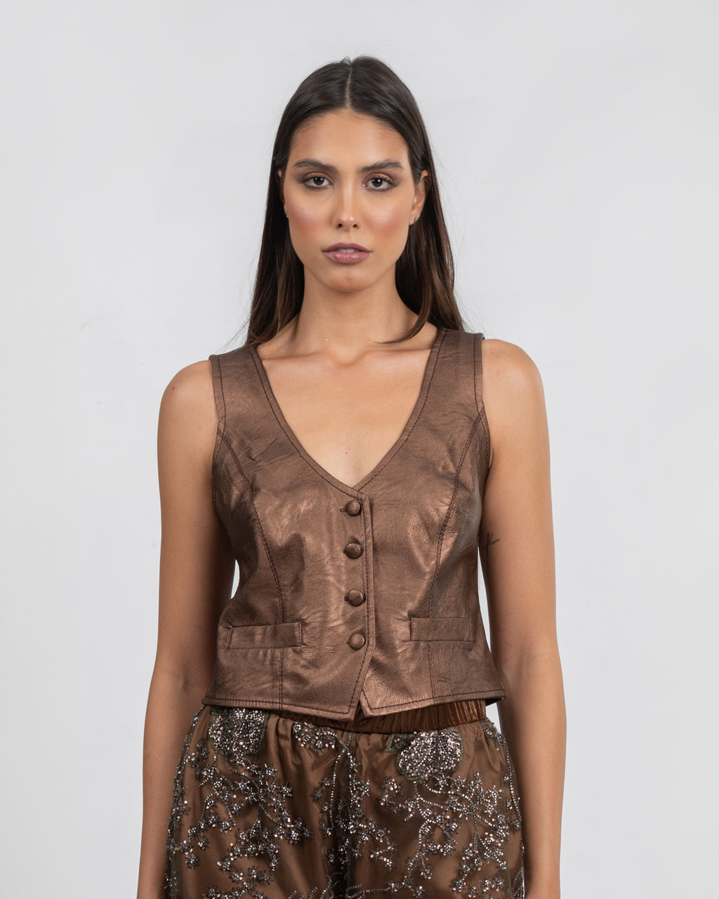Oxide Faux Leather Vest