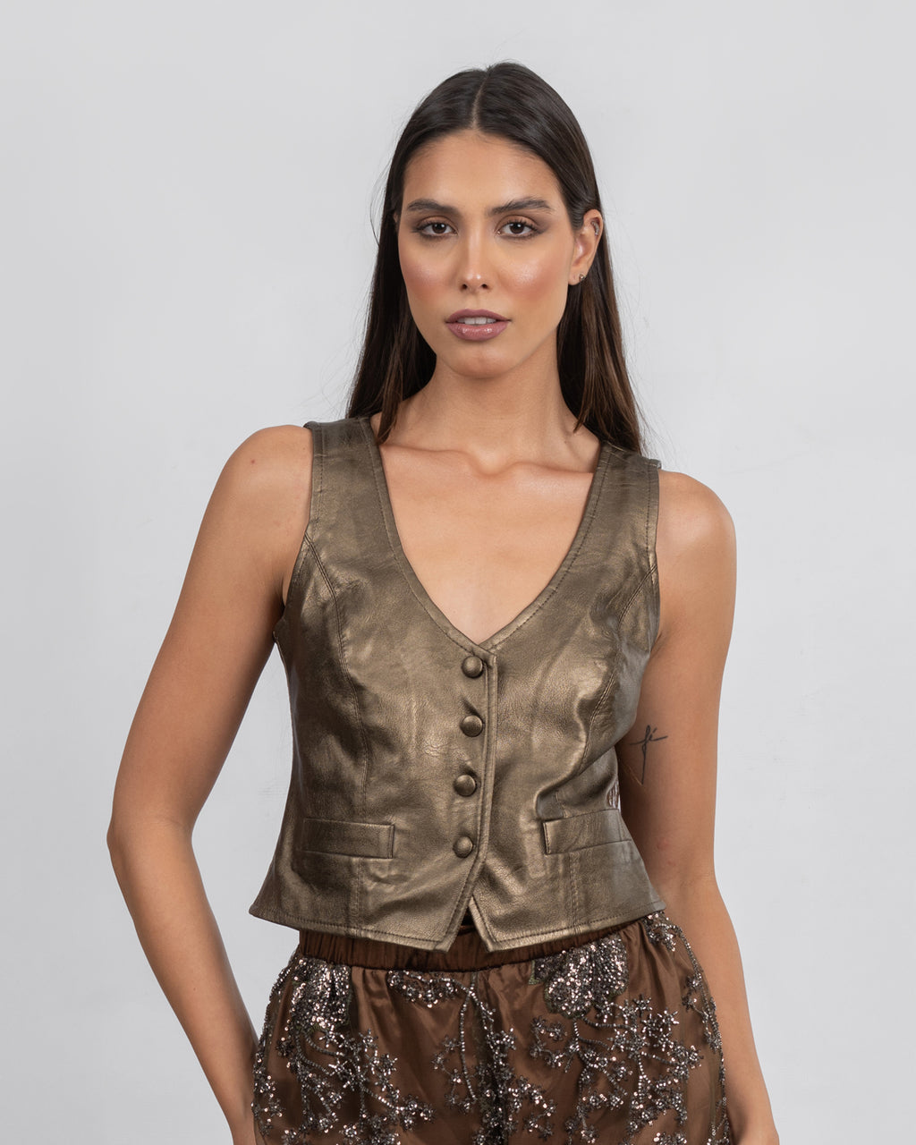 Oxide Faux Leather Vest