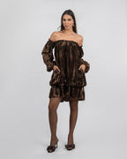 Off-Shoulder Velvet Mini Dress