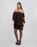 Off-Shoulder Velvet Mini Dress