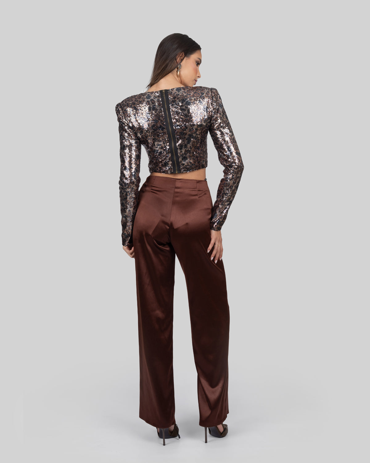 Brown Satin Trousers