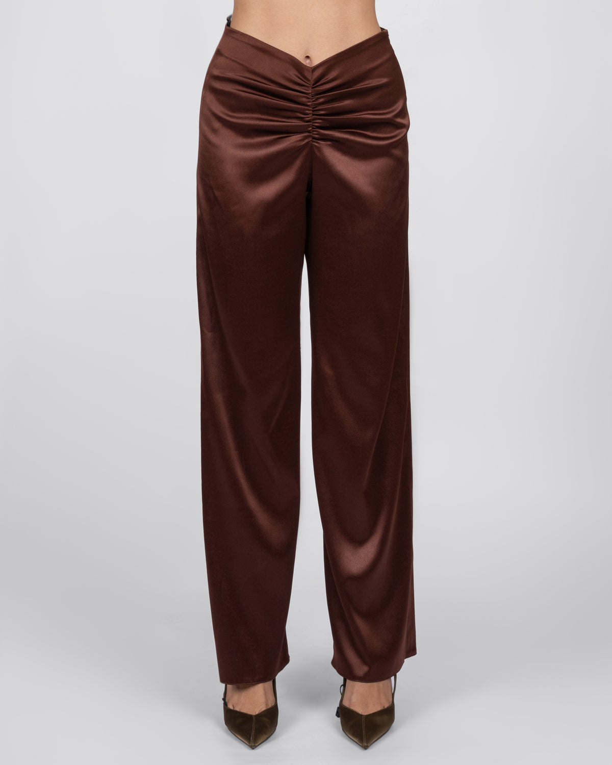 Brown Satin Trousers