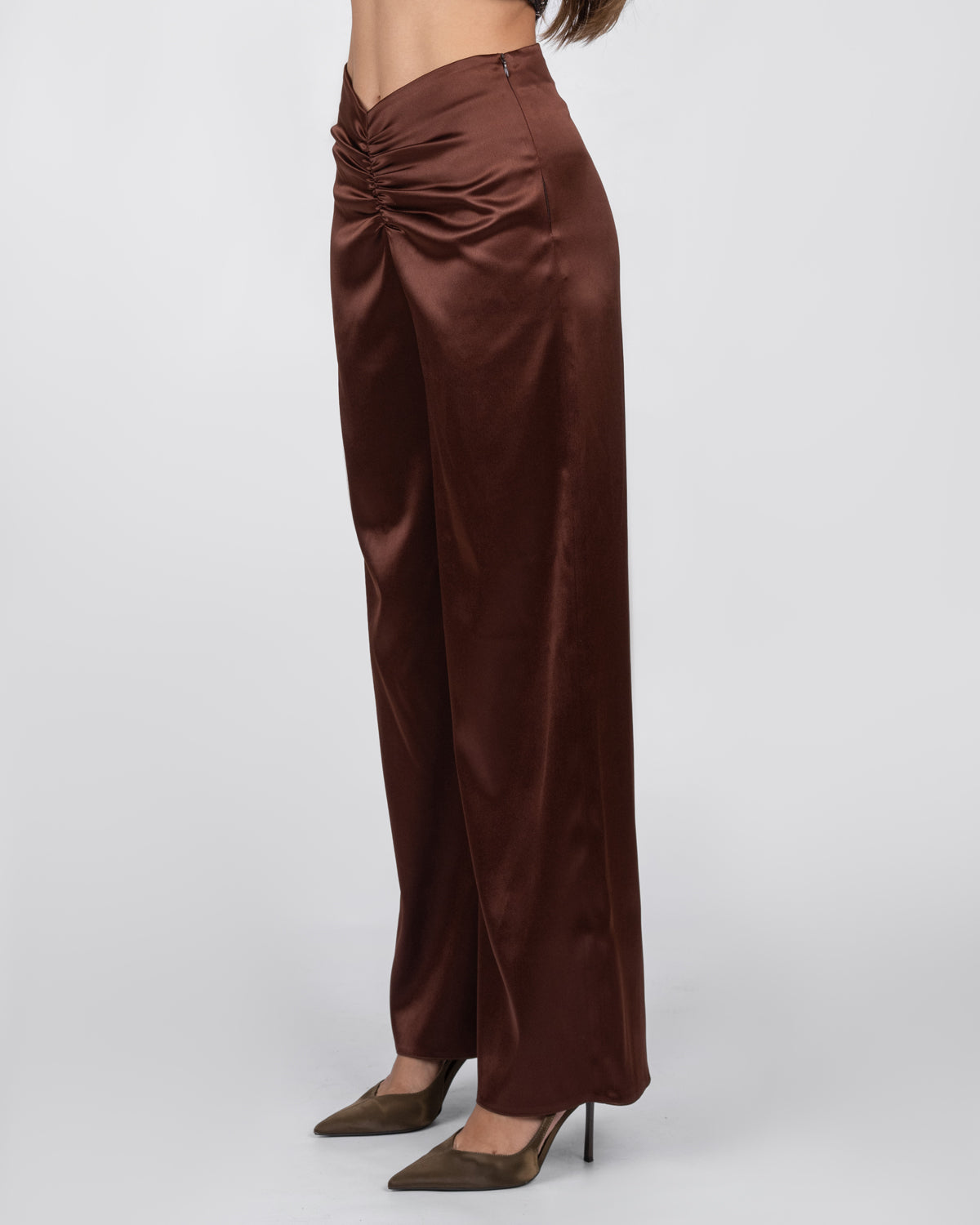 Brown Satin Trousers