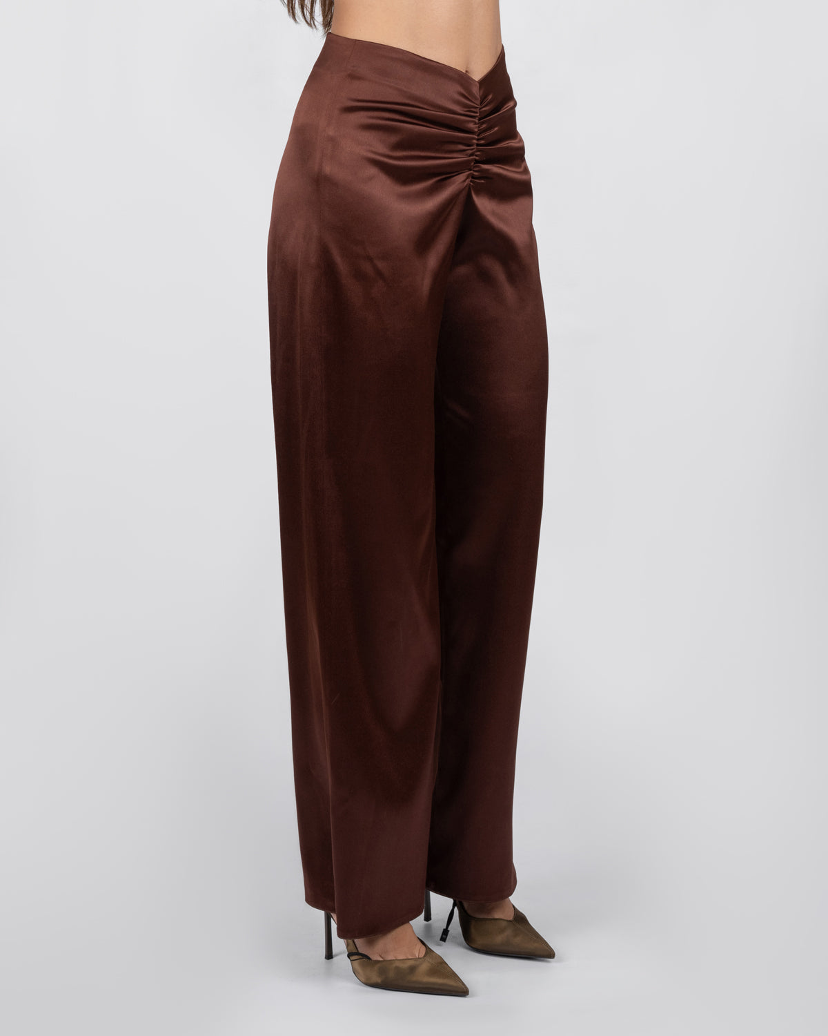 Brown Satin Trousers