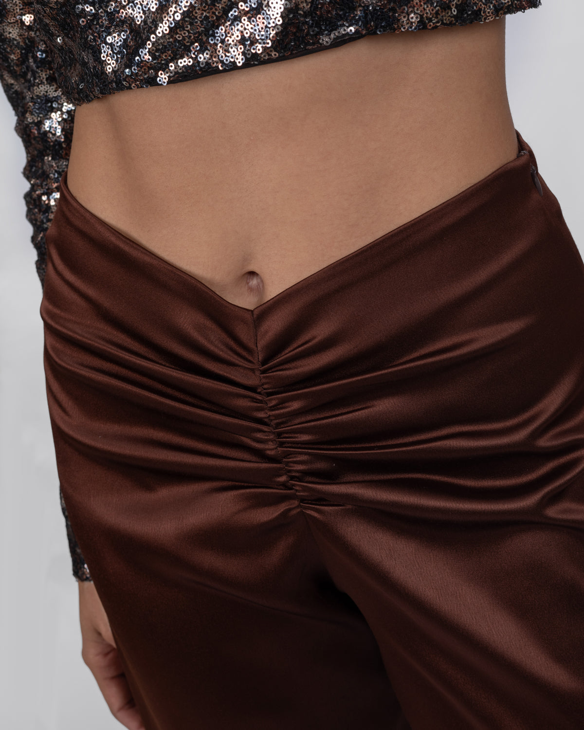Brown Satin Trousers