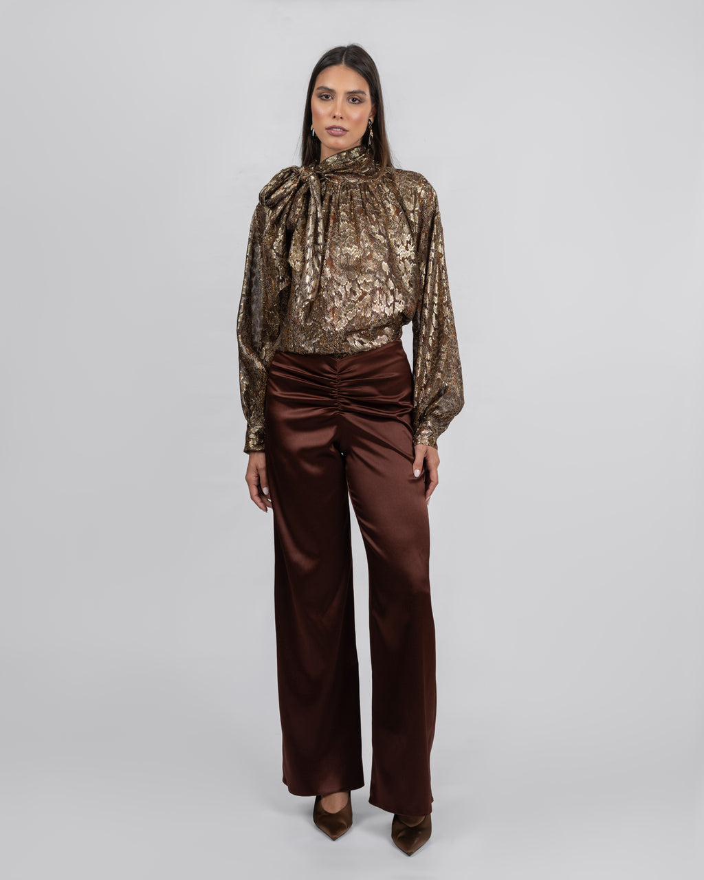 Brown Satin Trousers