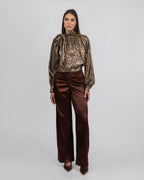 Brown Satin Trousers