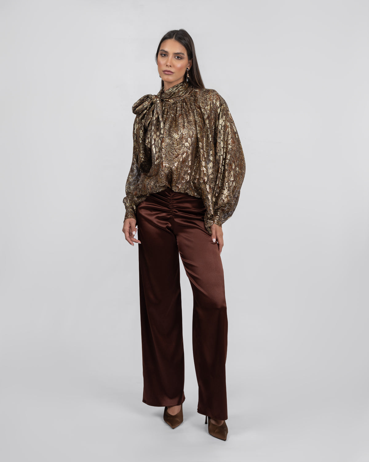 Brown Satin Trousers