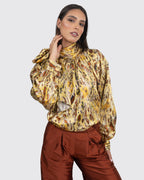 Animal-Print Oversized Blouse