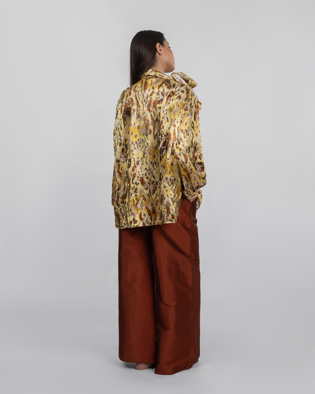 Animal-Print Oversized Blouse