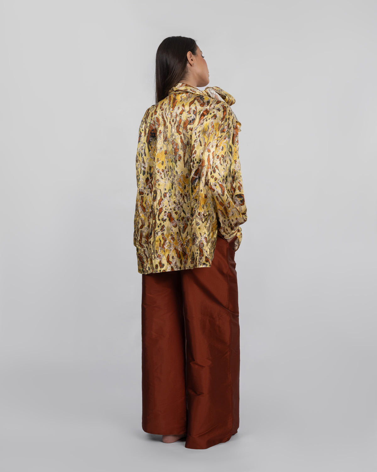 Animal-Print Oversized Blouse