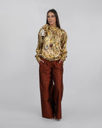 Animal-Print Oversized Blouse