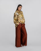 Animal-Print Oversized Blouse