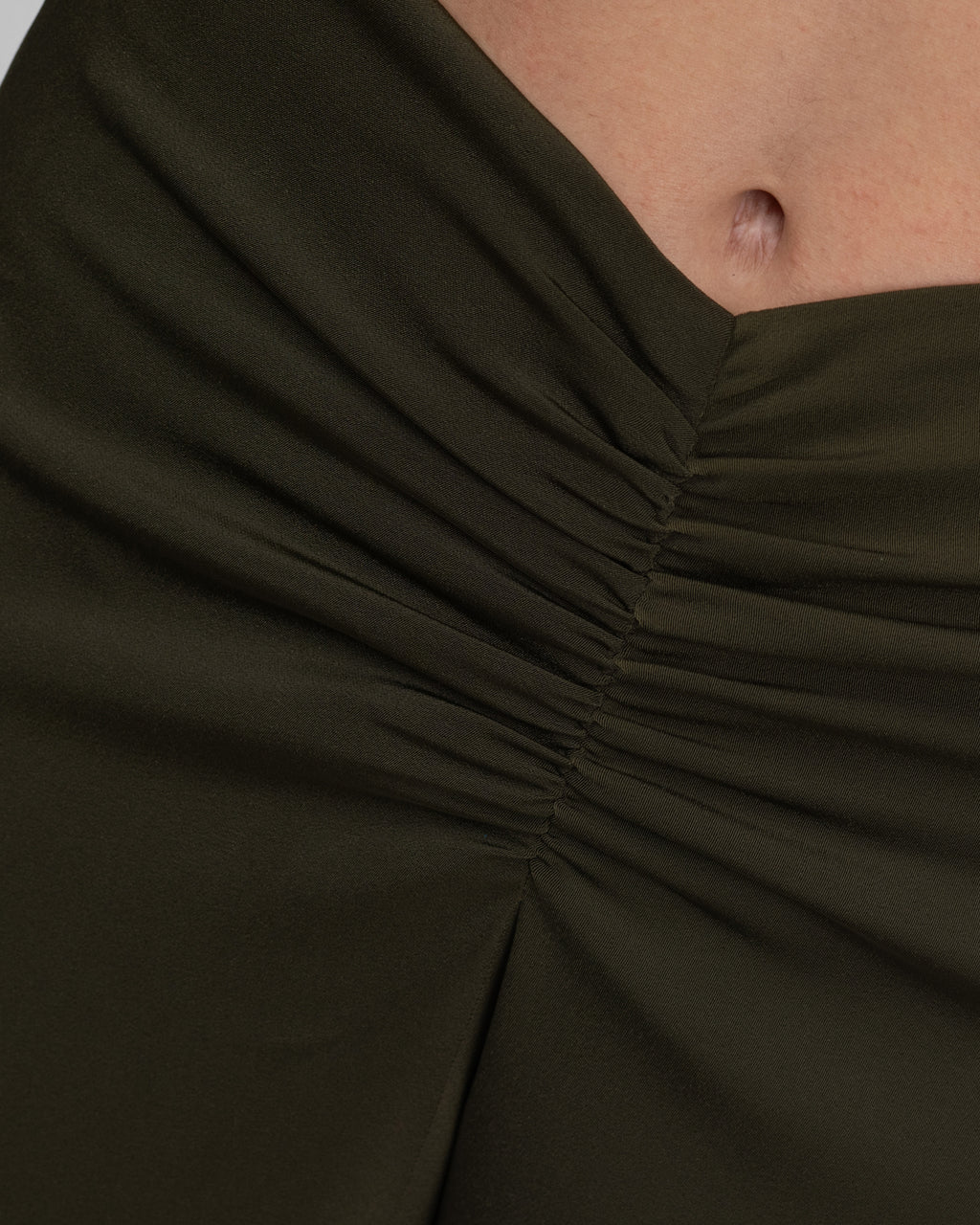 Luxurious olive crepe trousers