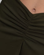 Luxurious olive crepe trousers