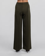 Luxurious olive crepe trousers
