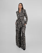 Set of Wrapped Oversized Blazer & Wide-Leg Trousers